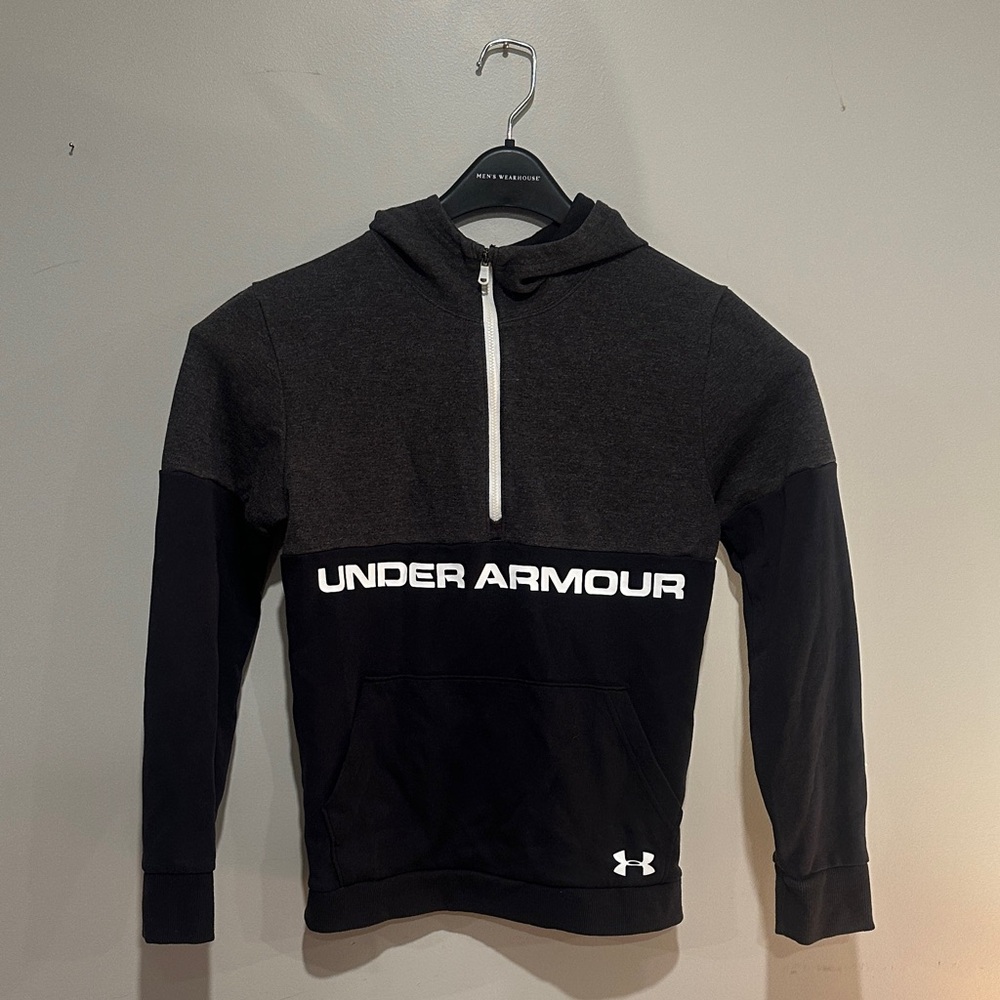 Under Armour Charcoal and Black 1/2 zip hoodie //